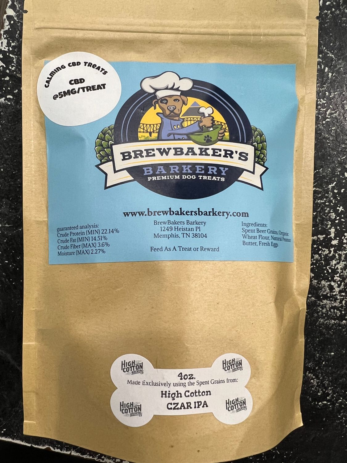BREW BAKERS BARKERY 5MG CBD DOG TREATS, 4OZ