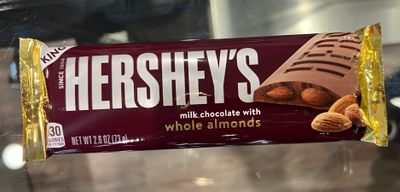 HERSHEY’S MILK CHOCOLATE WITH ALMONDS, 2.6OZ