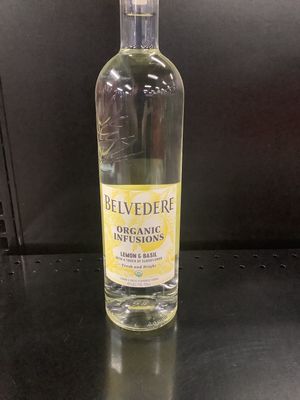 BELVEDERE ORGANIC LEMON AND BASIL VODKA, 750ML