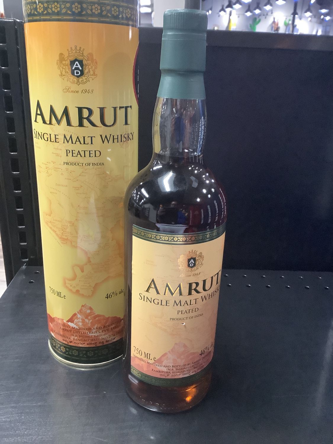 AMRUT SINGLE MALT PEATED WHISKY, 750ML