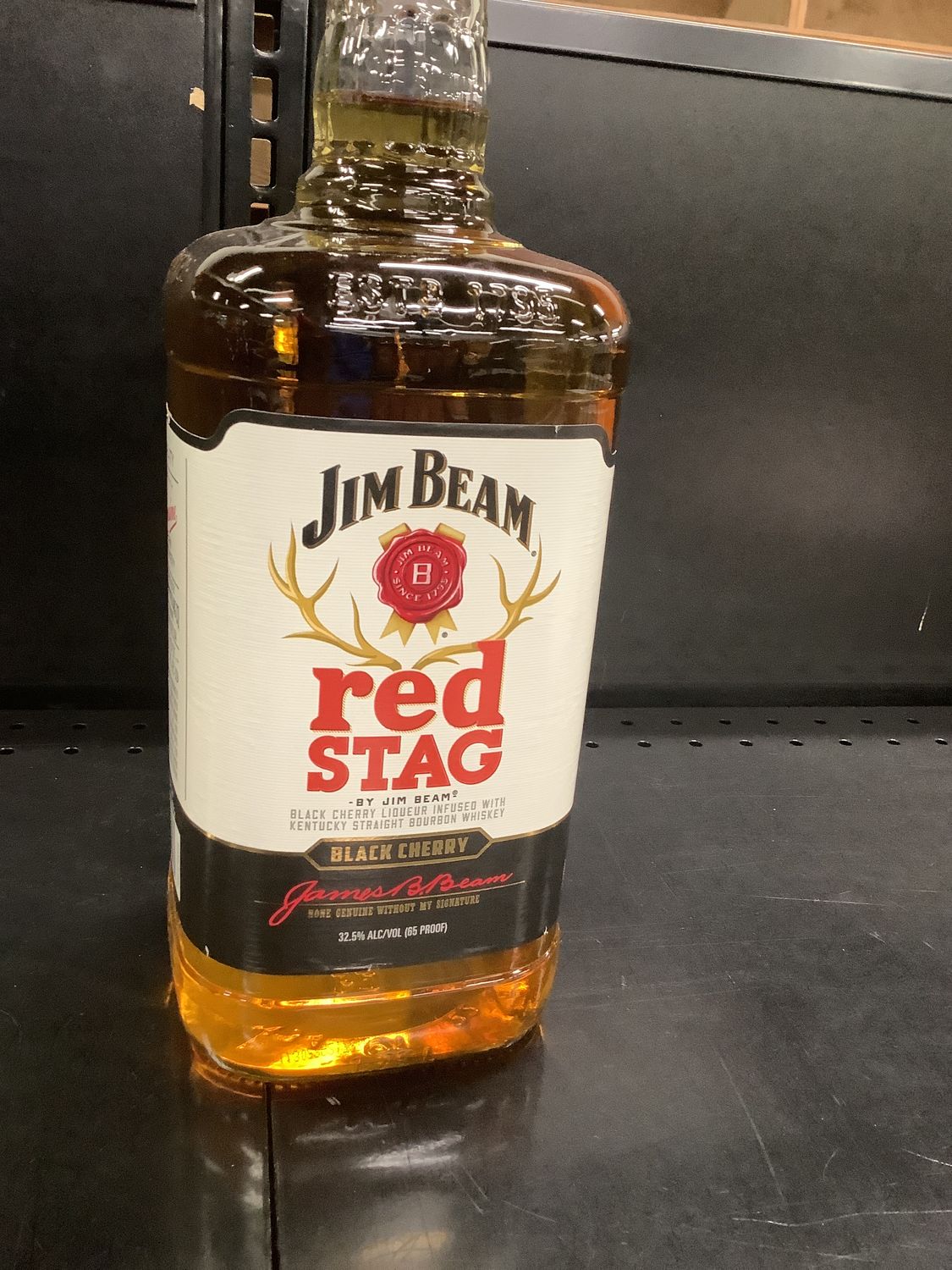 JIM BEAM RED STAG BLACK CHERRY WHISKEY, 1.75L