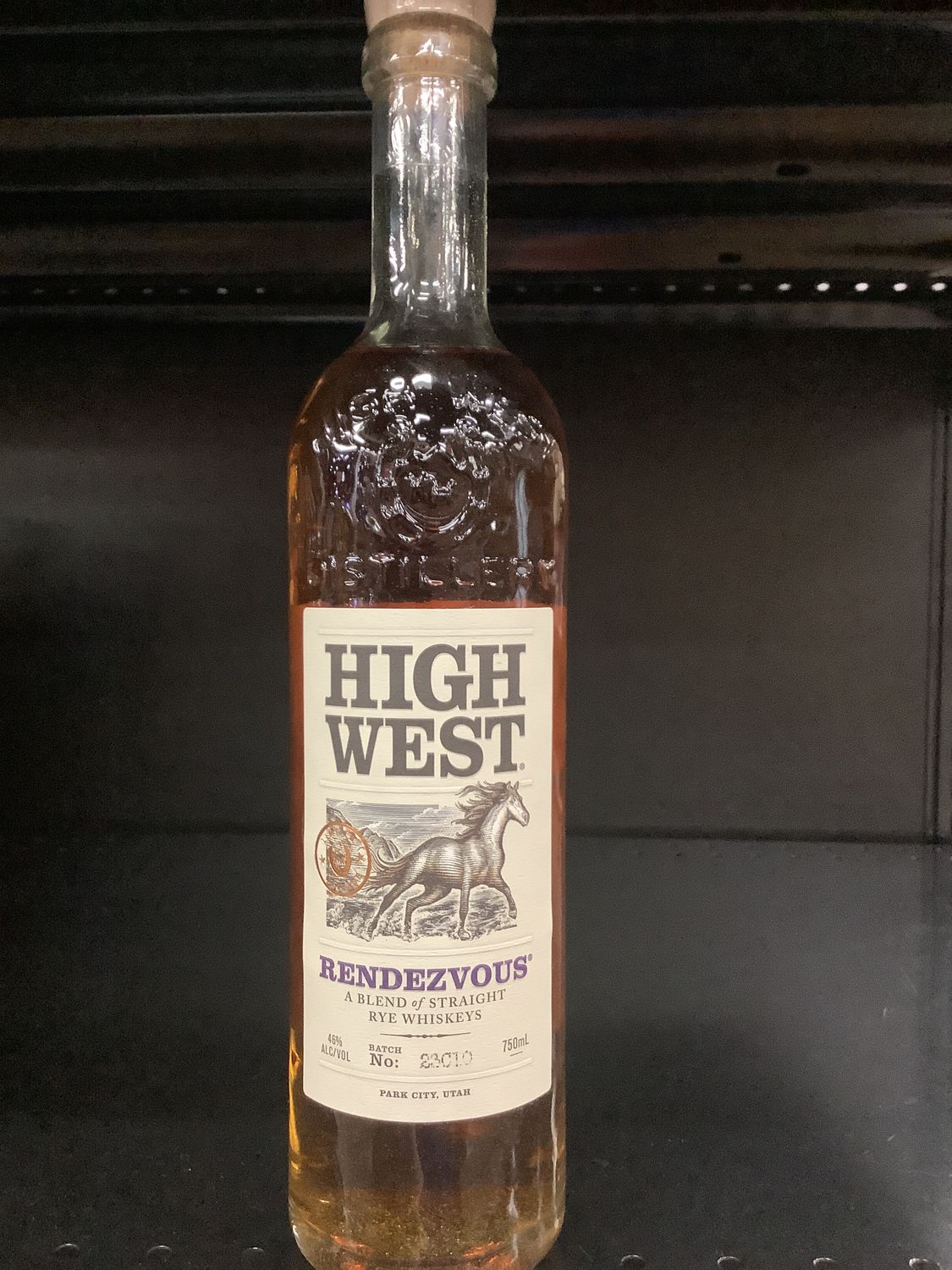 HIGH WEST RENDEZVOUS RYE WHISKEY, 750ML