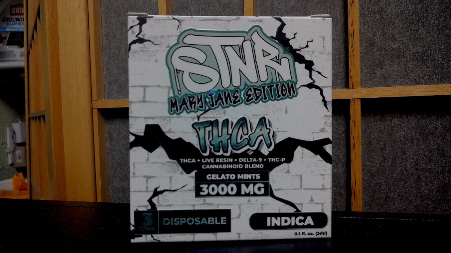 STNR - Gelato Mints - THCA + Live Resin 3g Disposable - Indica