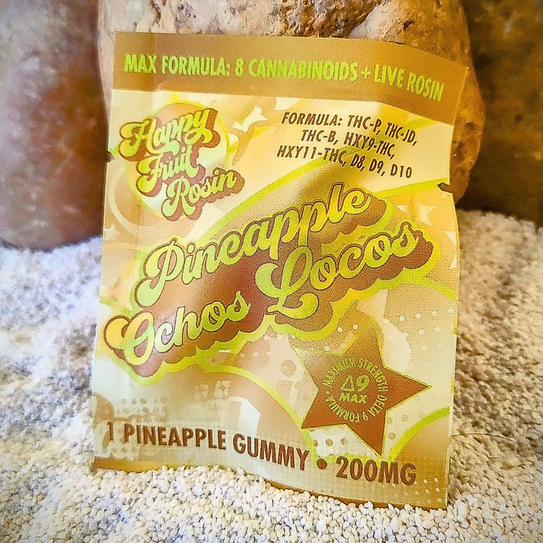 Happy Fruit -Pineapple Ochos Locos - 1cnt 200mg - Delta 9 / Live Rosin