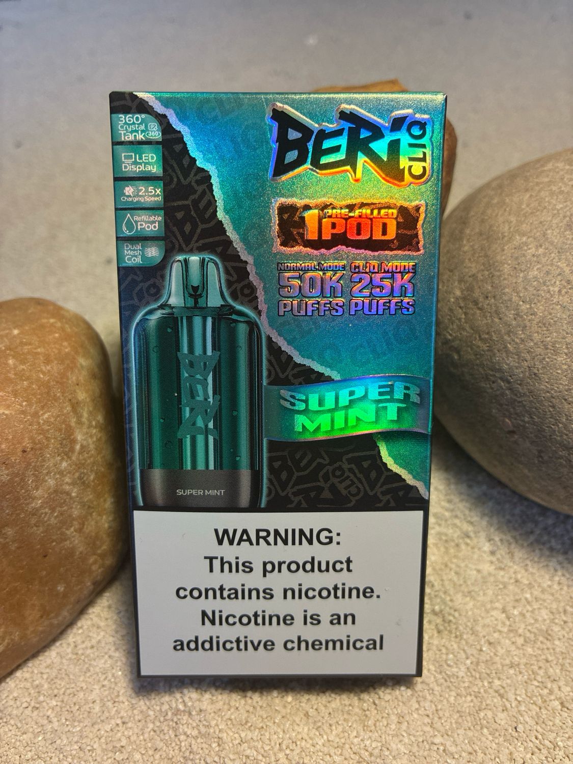 Beri Super Mint CLIQ Pod 50k Puffs