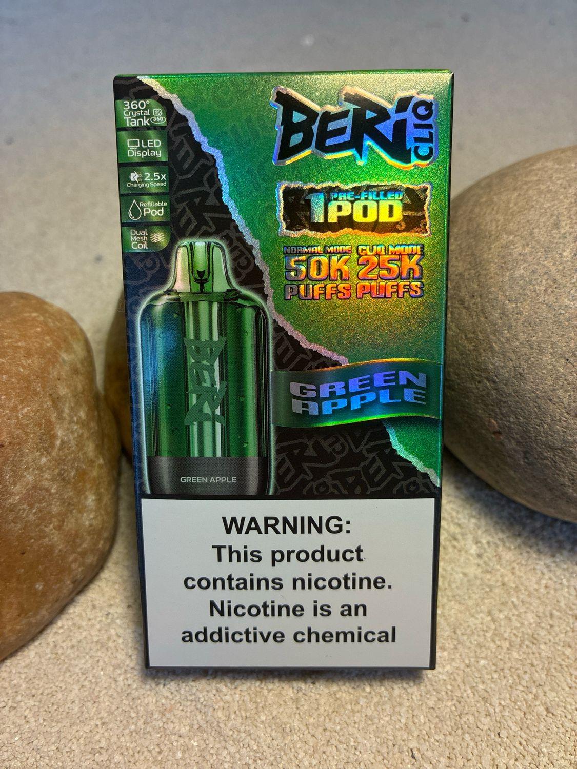 Beri Green Apple CLIQ Pod 50k Puffs