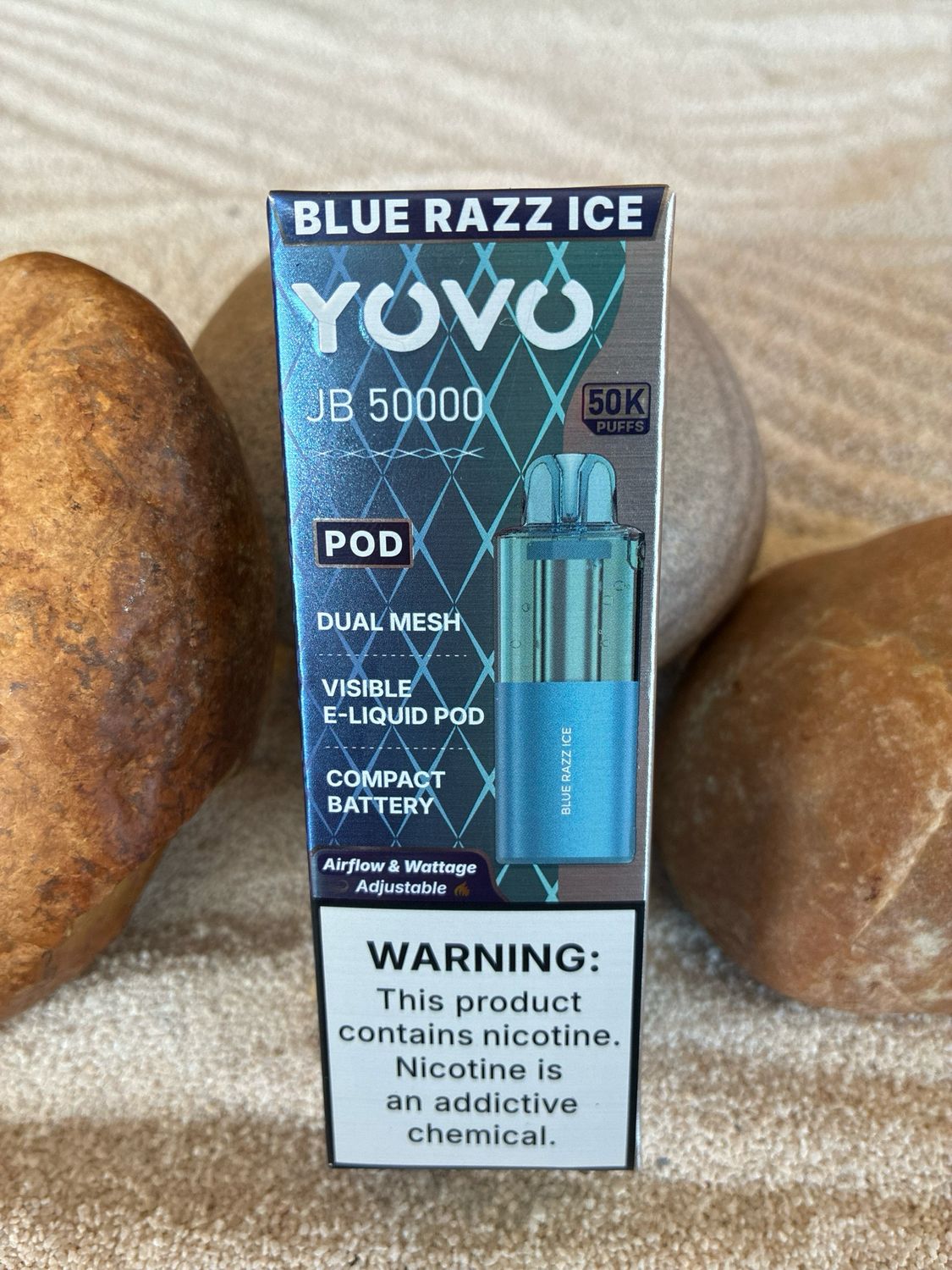 YOVO Blue Razz Ice JB 50k Puff Pod