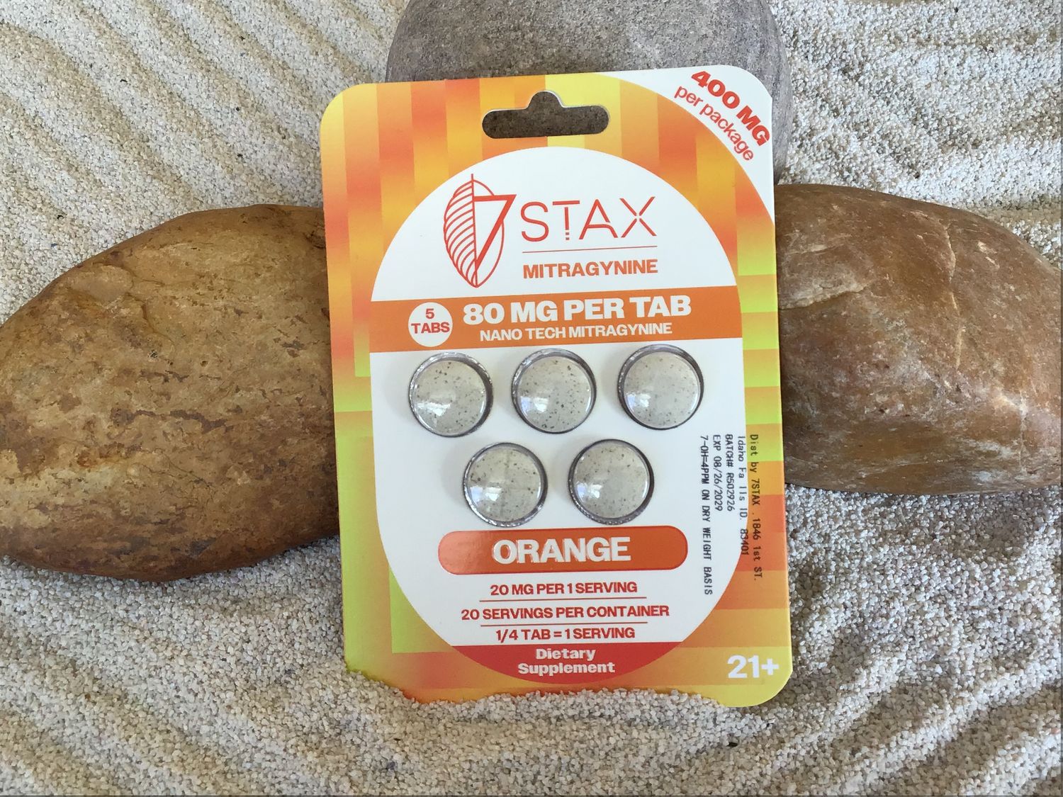 7 Stax Kratom Extract 5 Tabs 400mg Kratom Mitragynine