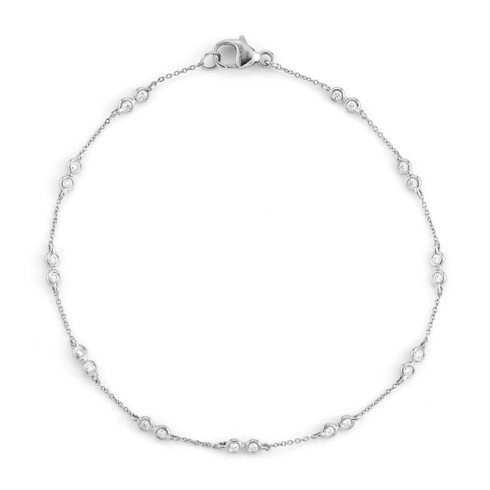 Bracelet- Lulu Jack Double Bezel 14k WG .20ct diamonds