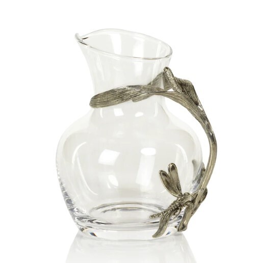 Dragonfly Pewter & Glass Carafe