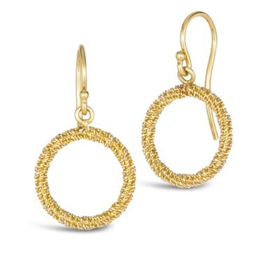 Earring- Small Circle Earring Made from Gold Chain