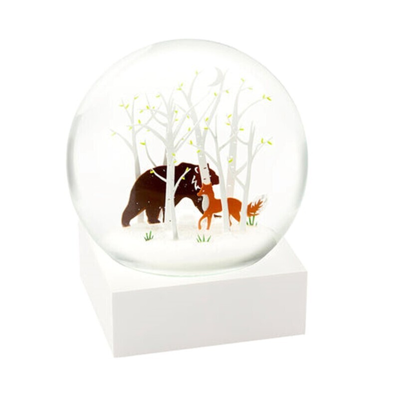 Fox and Bear Snow Globe
