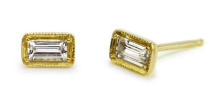Leone Studs White Sapphire 14k, .31ct