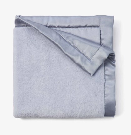 Satin Trim Fleece Blankie- Blue