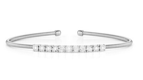 Bracelet- Ava Bea Flexi Cuff 14k WG .2ct diamonds