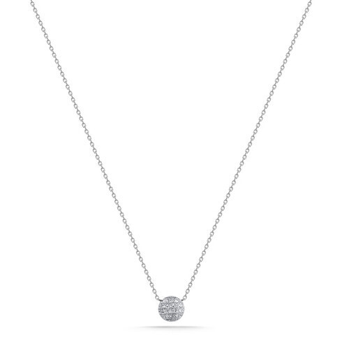 Necklace- Lauren Joy Mini Necklace 14k White gold, .07 tcw Diamond, 16