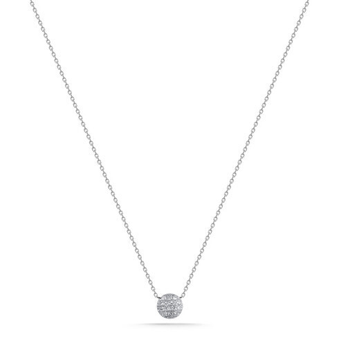 Necklace- Lauren Joy Mini Disc 16in WG .07 diamond