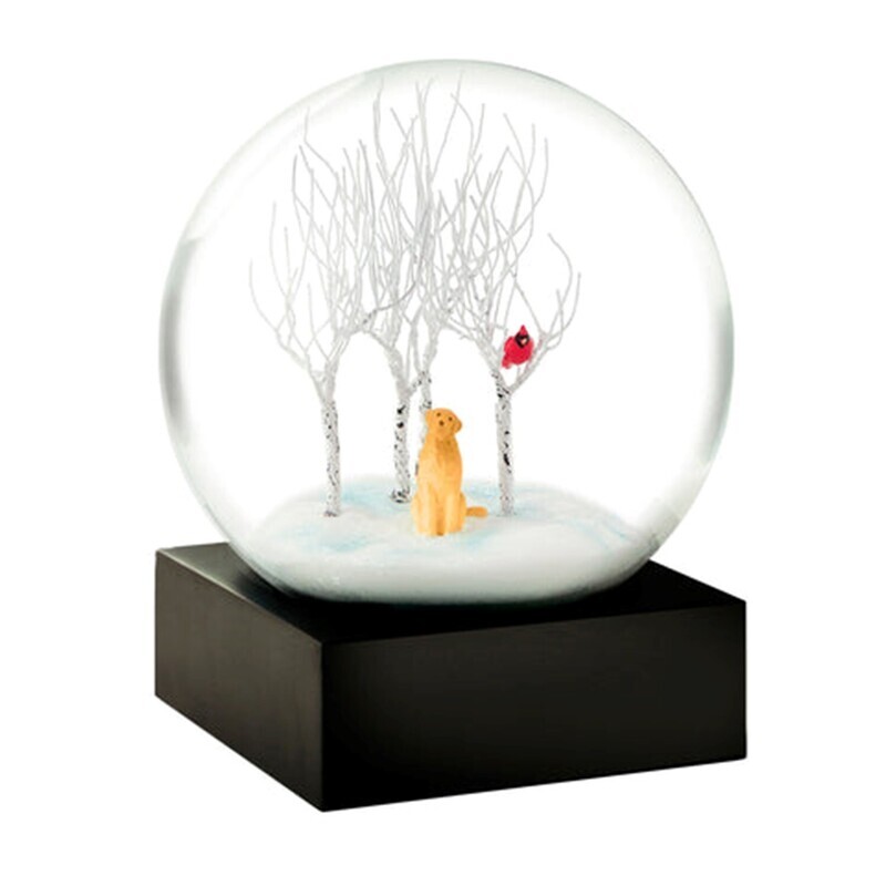 Lab In The Woods Snow Globe