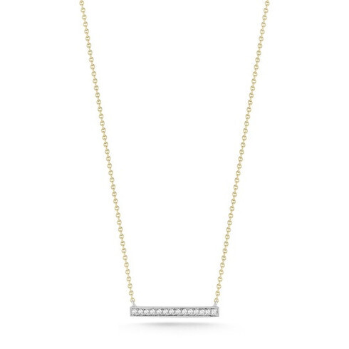 Necklace- Sylvie Rose Medium Bar YG, .07tcw