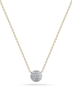 Necklace- Lauren Joy Mini Disc 16in YG .07 diamond