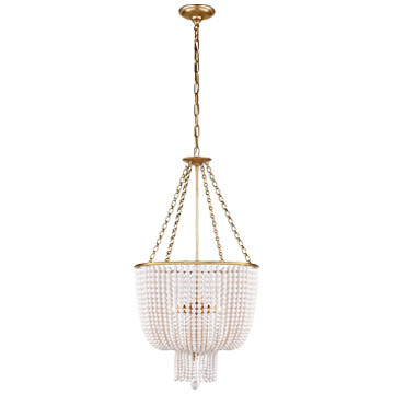 ARN 5102HAB-WG Jacqueline Chandelier in Hand-Rubbed Antique Brass with White Acrylic