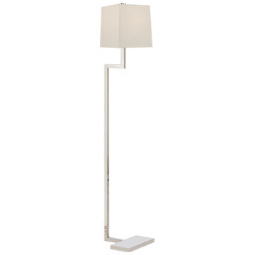 ARN 1420PN-L Alander Floor Lamp in Polished Nickel with Linen Shade