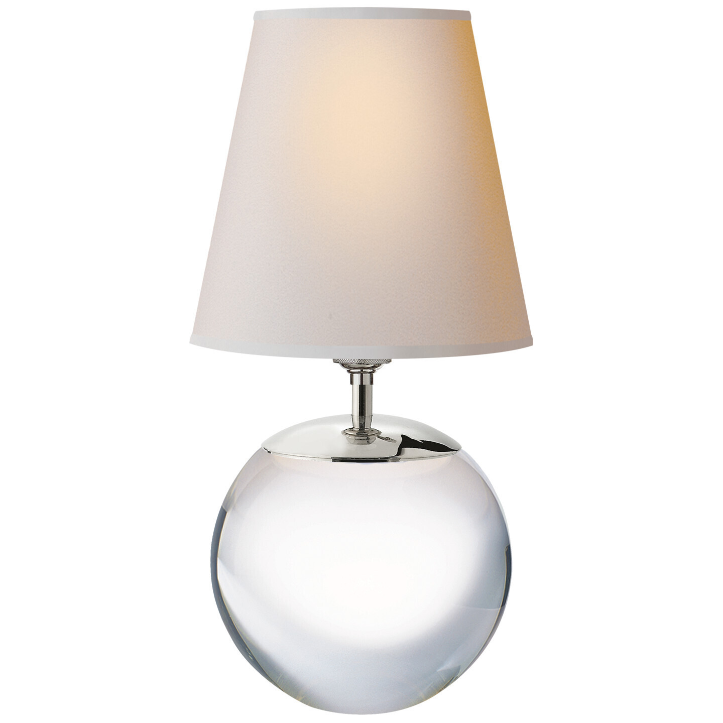 TOB 3023CG-L Terri Large Round Table Lamp in Crystal with Natural Paper Shade