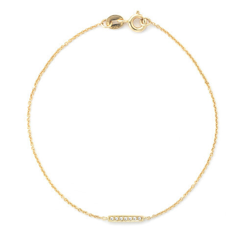 Bracelet- Sylvie Rose Single Bar YG 14k .06 ct diamonds