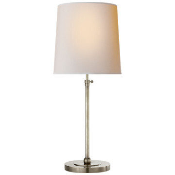TOB 3260AN-NP Bryant Large Table Lamp in Antique Nickel with Natural Paper Shade