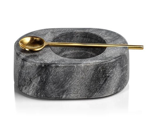 Tuscan Gray Marble Salt &amp; Pepper Bowl..