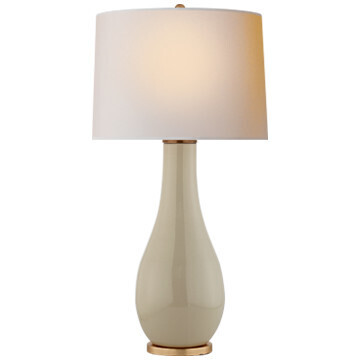CHA 8655ICO-NP Orson Balustrade Form Table in Coconut with Natural Paper Shade