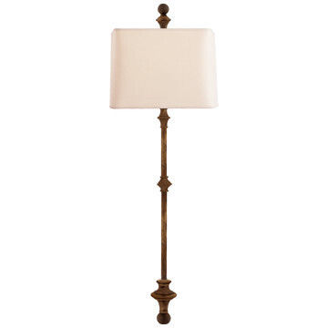 CHD 2300GI-NP Cawdor Stanchion Wall Light in Gilded Iron with Natural Paper Shade