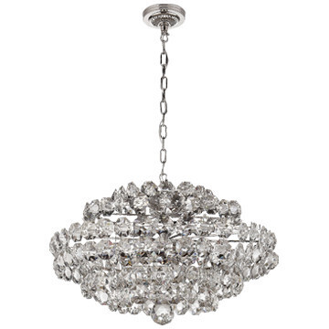 ARN 5105PN-CG Sanger Small Chandelier in Polished Nickel with Crystal