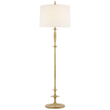 BBL 1002G-L Lotus Floor Lamp in Gild with Linen Shade