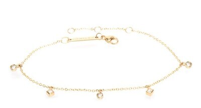 Bracelet- 14k Alternating Round and Princess Bezel Diamonds .07 ctw