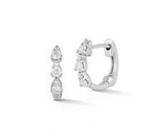 Earrings- Sophia Ryan Teardrop Mini Huggie- WG