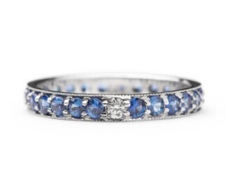 Dunbar Blue Sapphire and Diamond Ring 14W