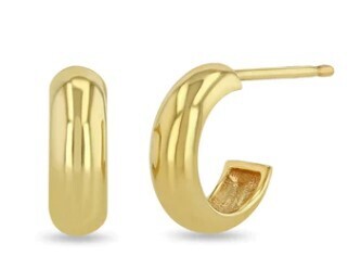 Earrings- thick gold huggie