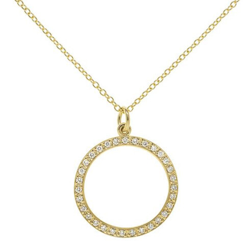 Necklace- Diamond Pave Open Circle