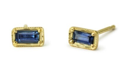 Leone Studs Blue Sapphire 14k, .27ct