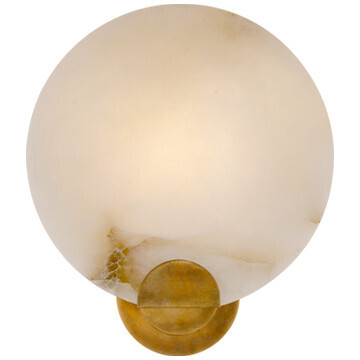 ARN 2039HAB-ALB Iveala Single Sconce in Hand-Rubbed Antique Brass with Alabaster Shade