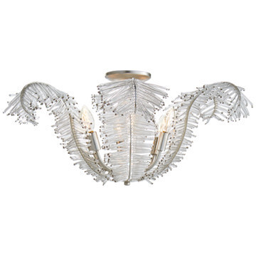 NW 4051BSL-CG Calais Large Semi-Flush in Burnished Silver Leaf