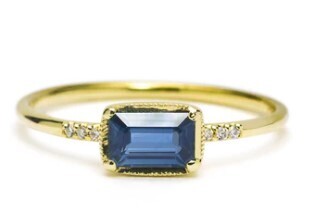 Karina Ring Blue Sapphire / Diamond 14k, .83ct
