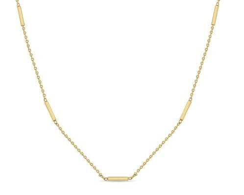 Necklace- 14k Gold horizontal tiny bars