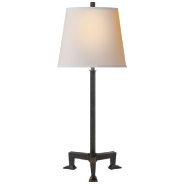 TOB 3152AI-NP Parish Buffet Lamp in Aged Iron with Natural Paper Shade