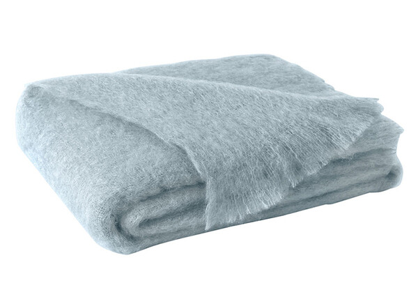 New Zealand Mohair Throw- Glacier Blue