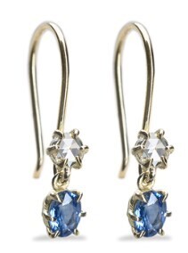 Primary Earrings Blue Sapphire and Diamond 14Y
