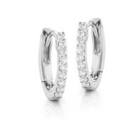 Earrings- Huggie Hoops 14k White gold, .13tcw Diamond