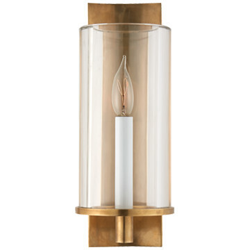 ARN 2010HAB-CG Deauville Single Sconce in Hand-Rubbed Antique Brass with Clear Glass