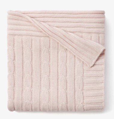 Cable Blanket- Pink